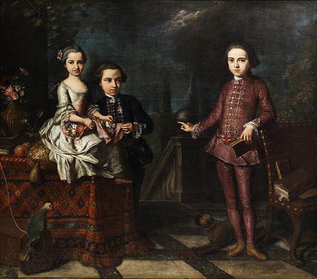 Giuseppe Bonito Portrait of three noble children